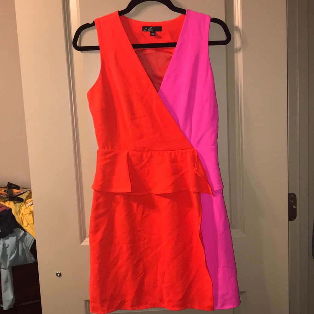 Bright orange & pink dress